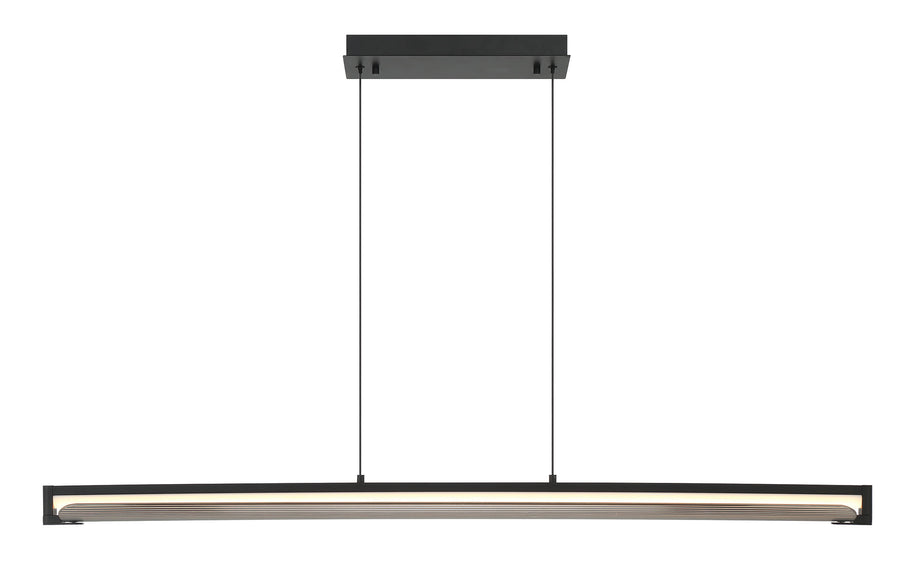NEONESS Luminaire suspendu DEL fini noir mat et verre fumé 50'' L 50058