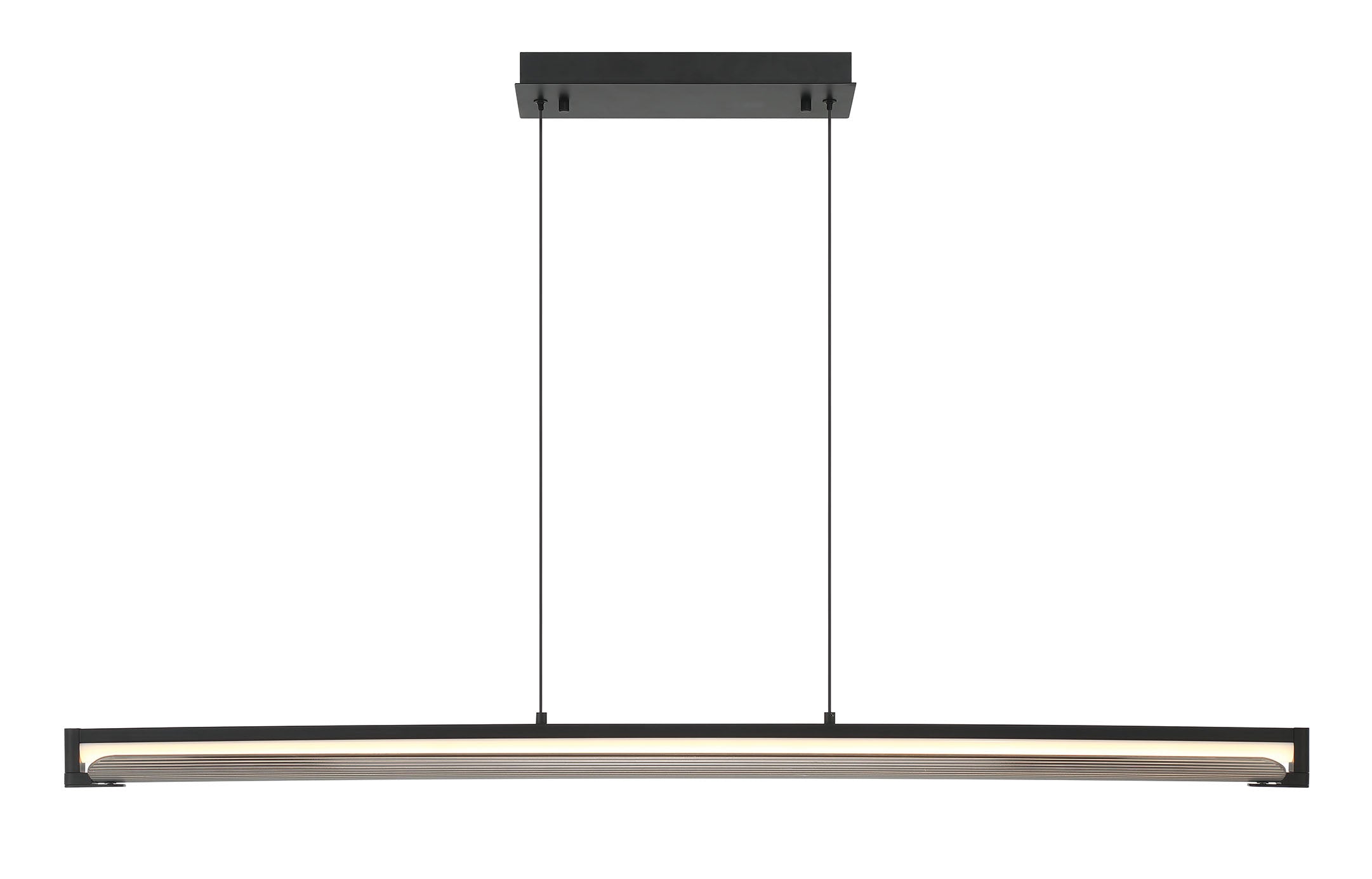 NEONESS Luminaire suspendu DEL fini noir mat et verre fumé 50'' L 50058