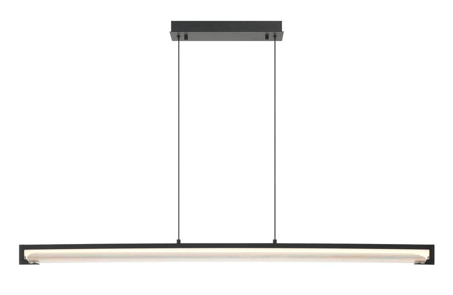 NEONESS Luminaire suspendu DEL fini noir mat et verre fumé 50'' L 50058