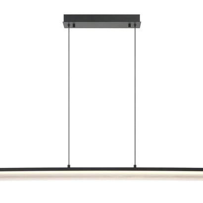 NEONESS Luminaire suspendu DEL fini noir mat et verre fumé 50'' L 50058