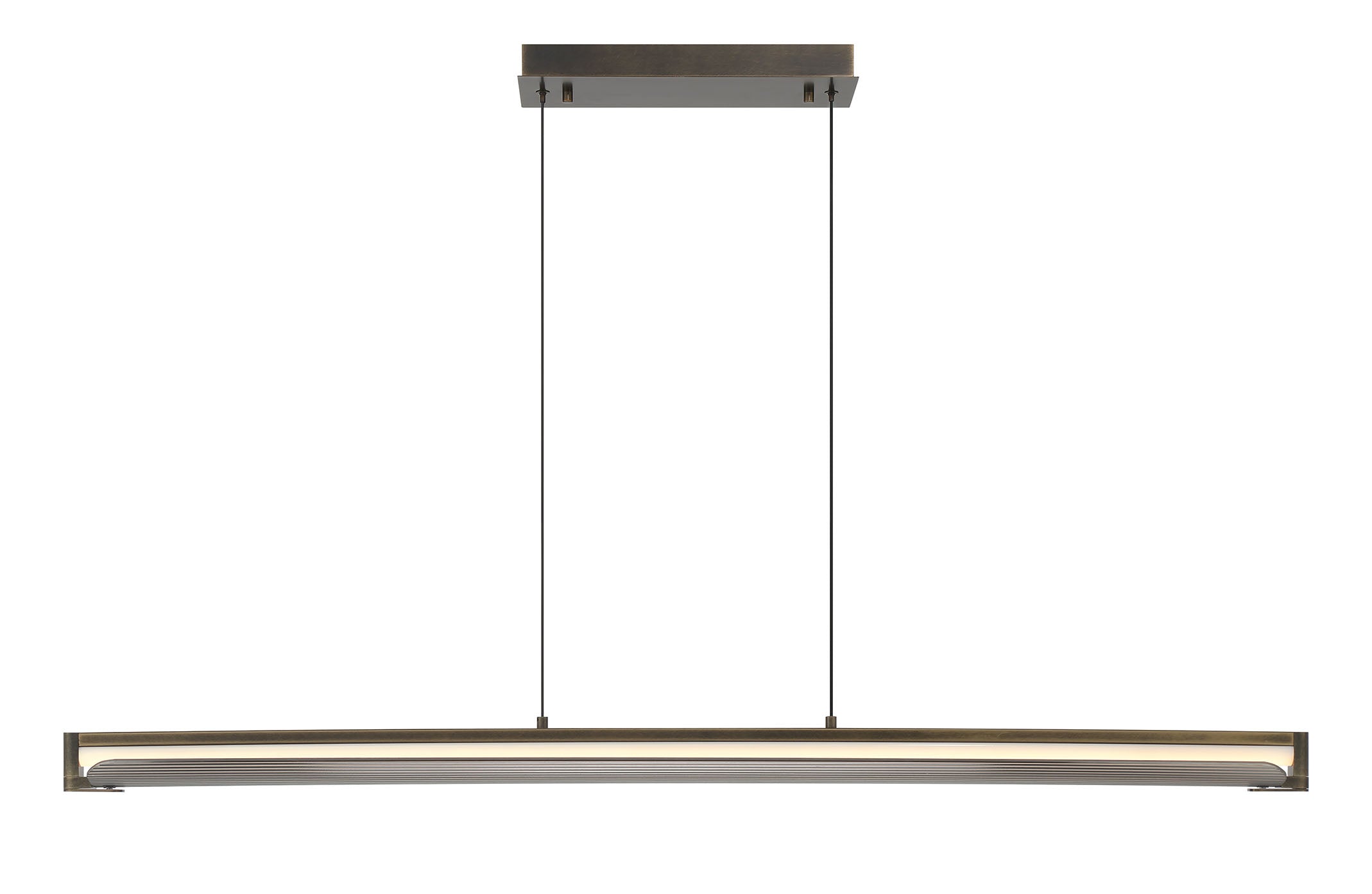 NEONESS Luminaire suspendu DEL fini laiton patiné et verre 50'' L 50059