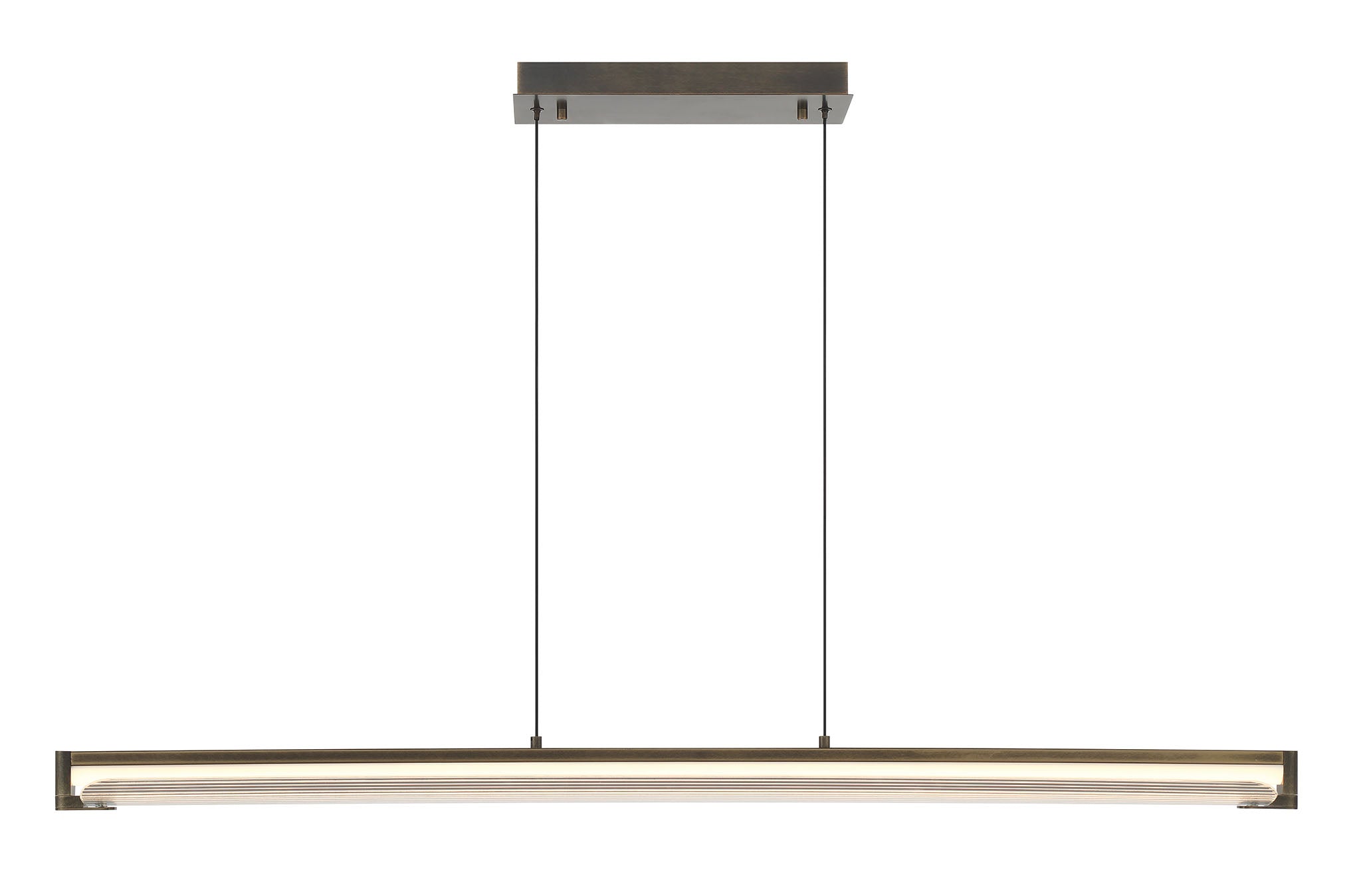 NEONESS Luminaire suspendu DEL fini laiton patiné et verre 50'' L 50059