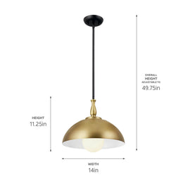 FIRA luminaire suspendu 14''D noir et doré 52476NBR