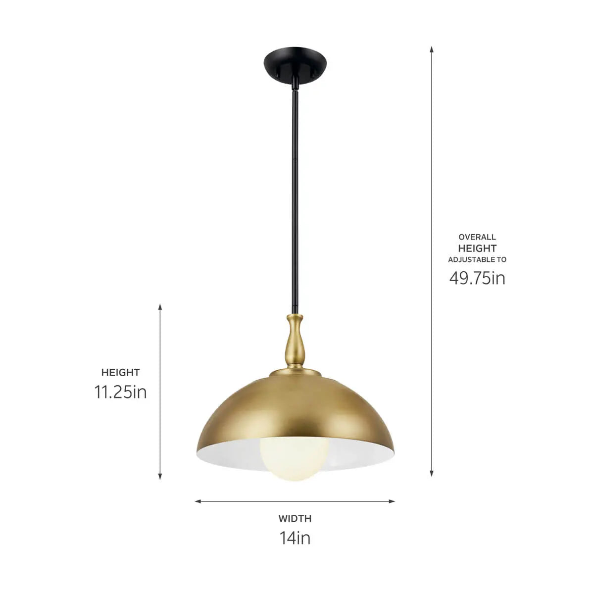 FIRA luminaire suspendu 14''D noir et doré 52476NBR