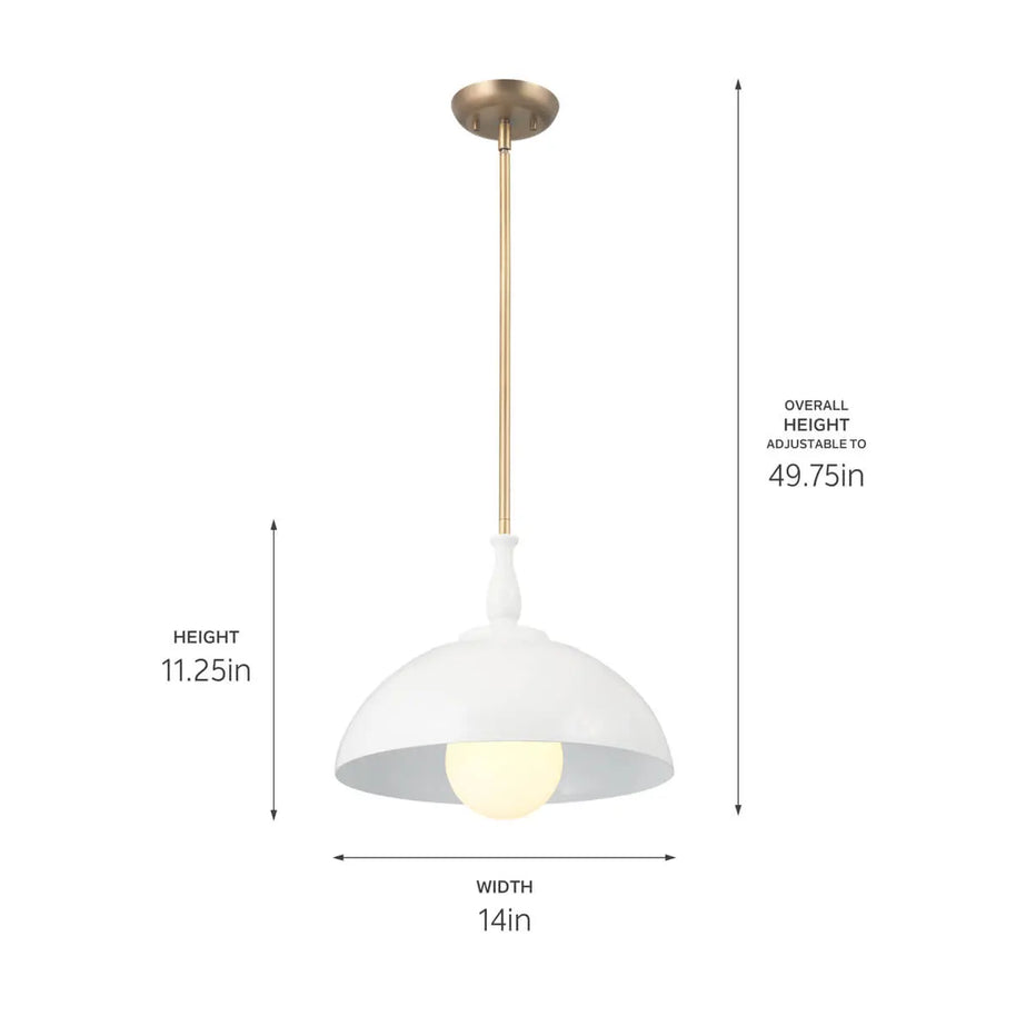 FIRA luminaire suspendu 14''D blanc et doré 52476WH