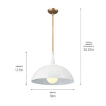FIRA luminaire suspendu blanc et doré 52477WH | Luminaire Plus.ca