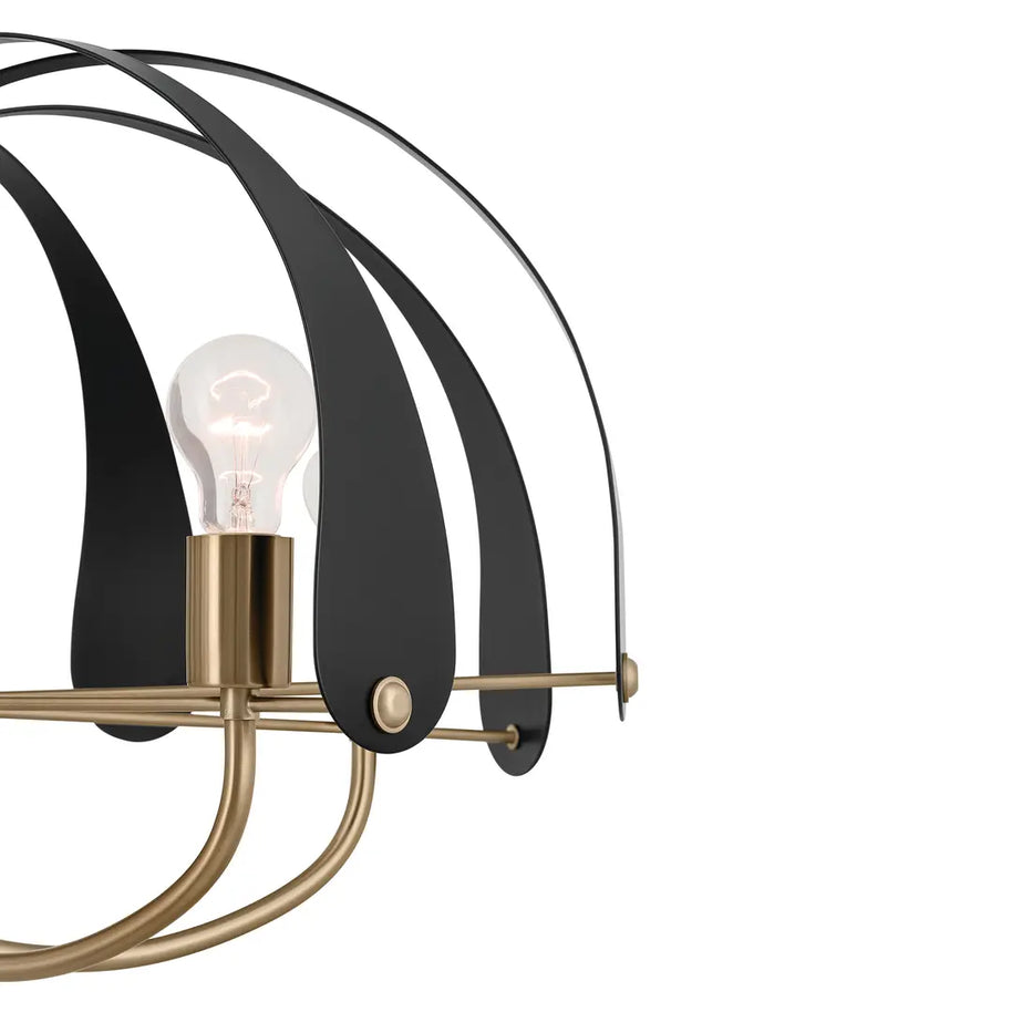 PETAL luminaire suspendu 32''D Blanc ou noir et doré 52572CPZ