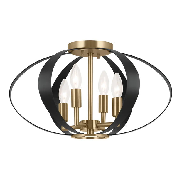 CECIL luminaire plafonnier 17 3/4"D doré et noir 52588CPZ
