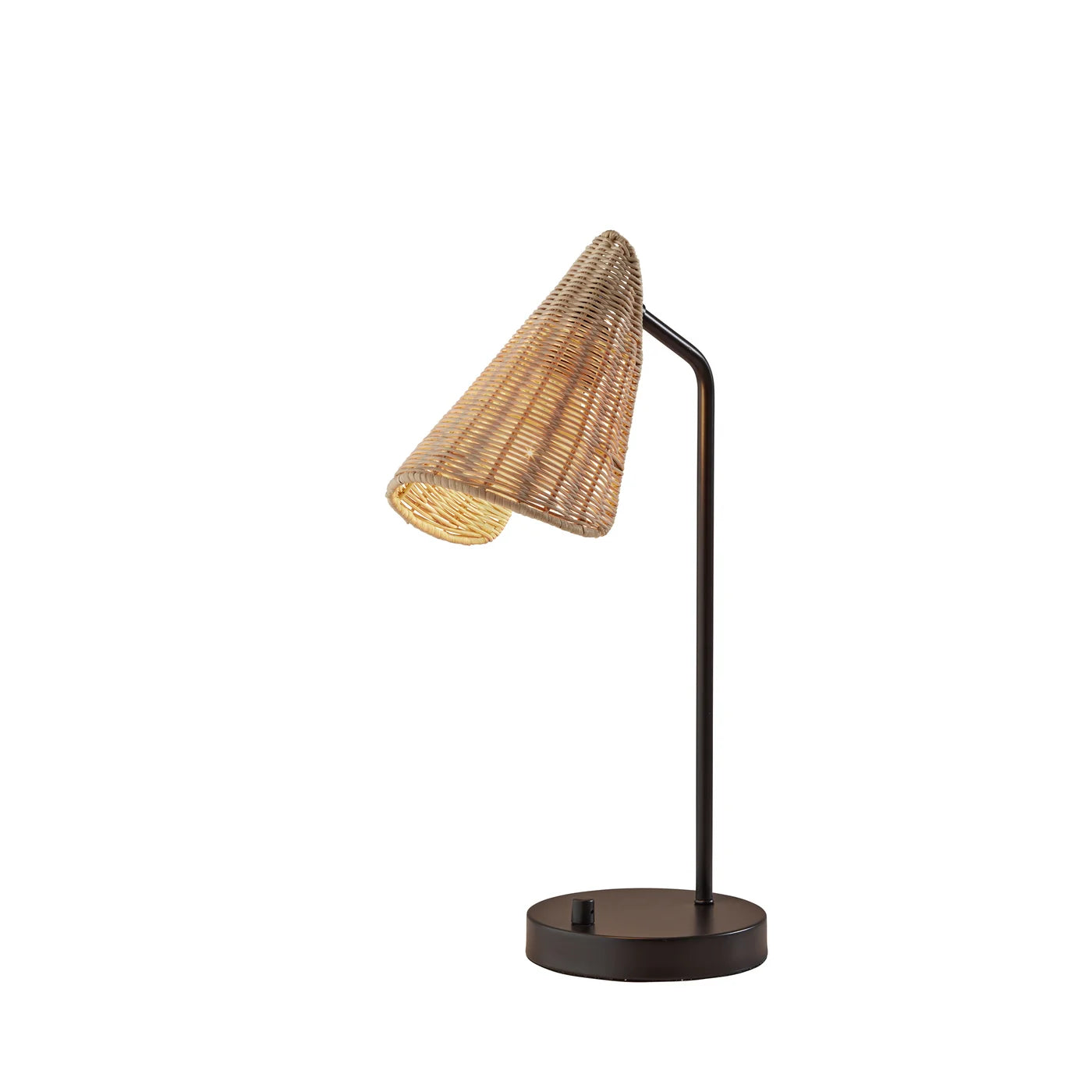 COVE lampe métal et rotin naturel 20.25'' 5112-01 | Luminaire Plus.ca