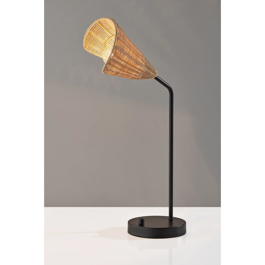 COVE lampe métal et rotin naturel 20.25'' 5112-01 | Luminaire Plus.ca