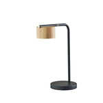 ROMAN lampe de table noir et bois 6106-01