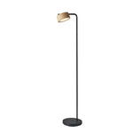 ROMAN lampe de plancher noir et bois 6107-01