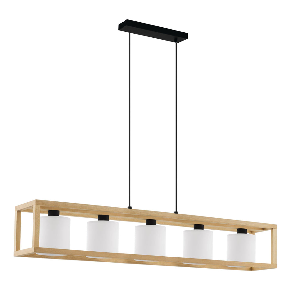 GRANADOS luminaire suspendu noir et bois 390102A | Luminaire Plus.ca