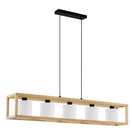GRANADOS luminaire suspendu noir et bois 390102A | Luminaire Plus.ca