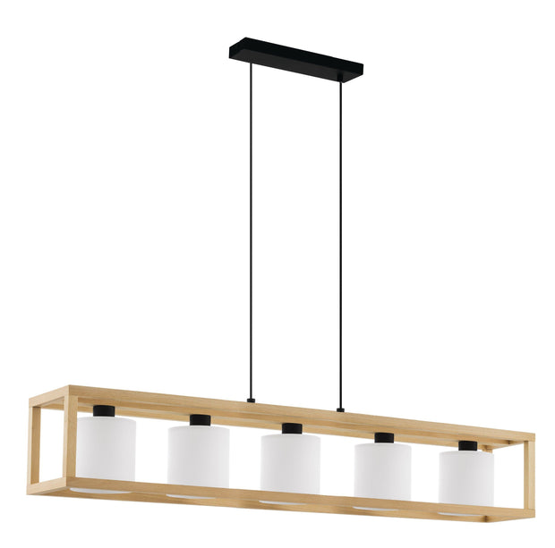 GRANADOS luminaire suspendu noir et bois 390102A | Luminaire Plus.ca