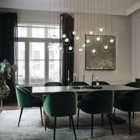 PORTOCOLOM suspension noir et doré 206115A | Luminaire Plus.ca