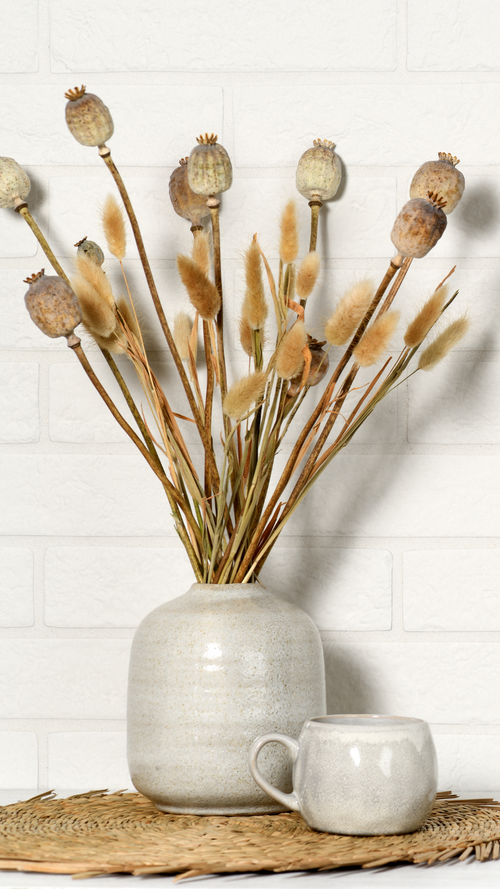 SHORT PILLAR lampe de table céramique naturelle