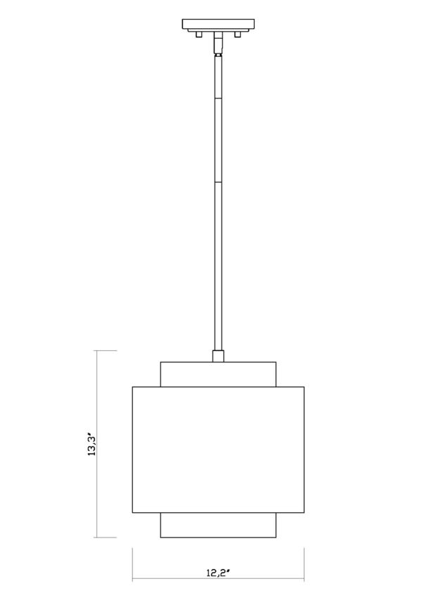 HARLECH Luminaire suspendu doré 739P12-RB