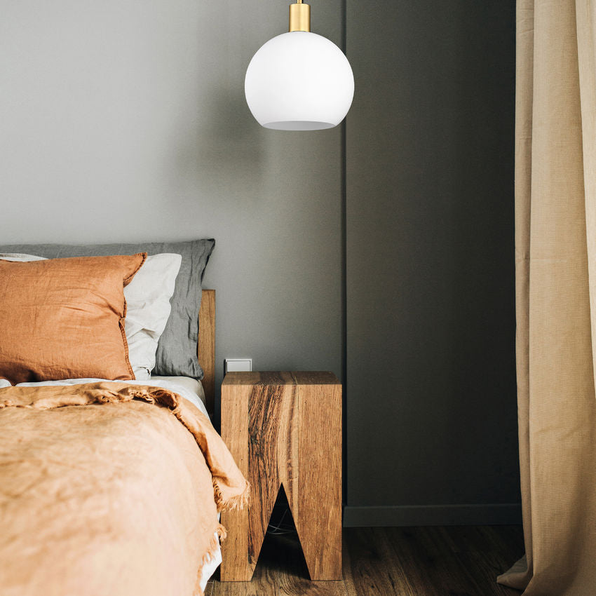 MARGO luminaire verre rond opale blanc 9 3/4'' | Luminaire Plus.ca
