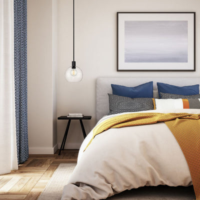 MARGO luminaire suspendu verre rond bullé 9 3/4'' | Luminaire Plus.ca