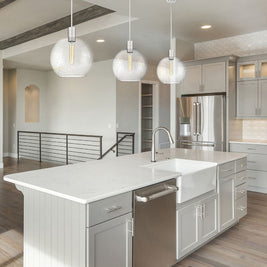 MARGO luminaire suspendu verre rond bullé 9 3/4'' | Luminaire Plus.ca