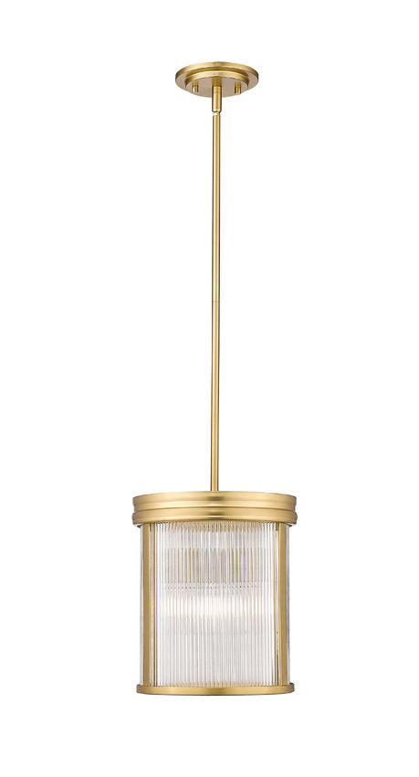 CARNABY luminaire suspension 10"D doré et verre canellé 7504P10-MGLD