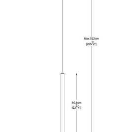 FOREST luminaire suspendu 24''H noir 919MP24-MB-LED