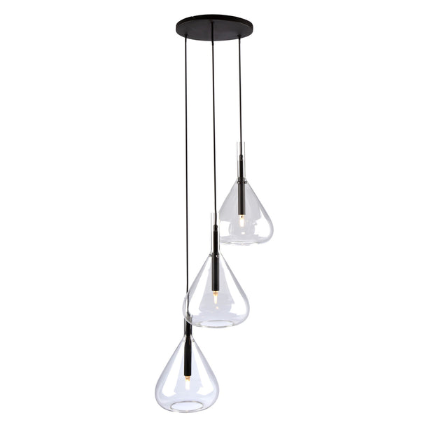 CONIC suspendu noir et verre clair 15 1/2'' AC11163BK | Luminaire Plus.ca