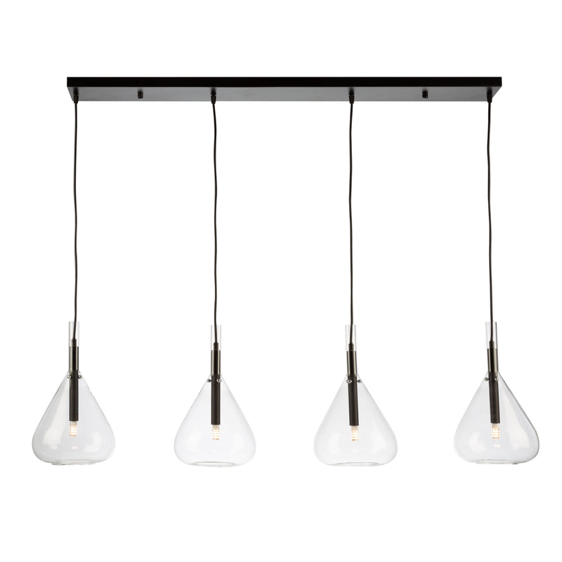 CONIC suspendu noir et verre clair 43 1/4'' AC11164BK | Luminaire Plus.ca
