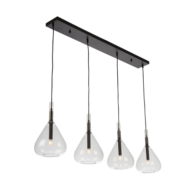 CONIC suspendu noir et verre clair 43 1/4'' AC11164BK | Luminaire Plus.ca