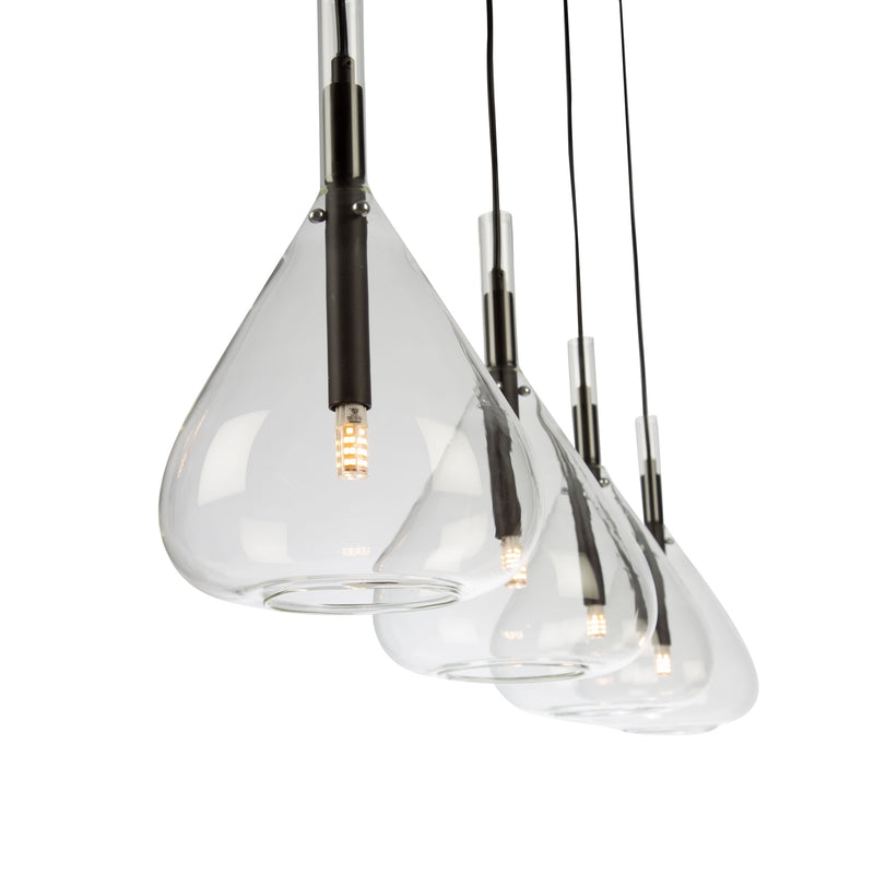CONIC suspendu noir et verre clair 43 1/4'' AC11164BK | Luminaire Plus.ca