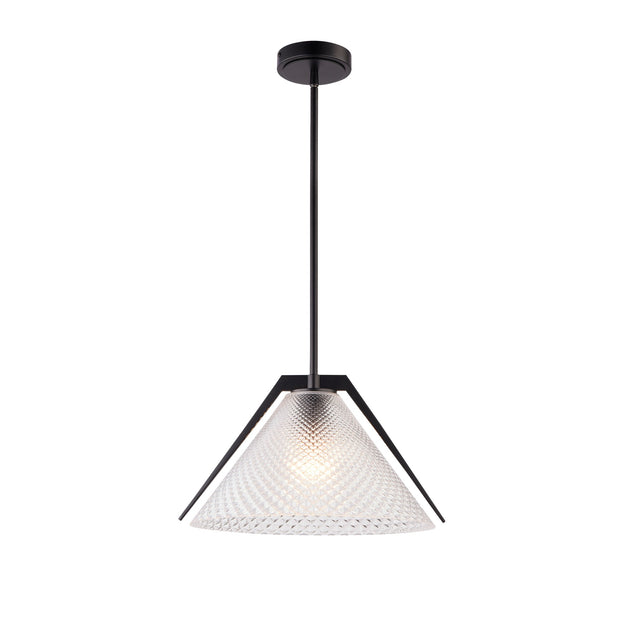 BALTIC luminaire suspension 15"D noir et verre AC11911BK