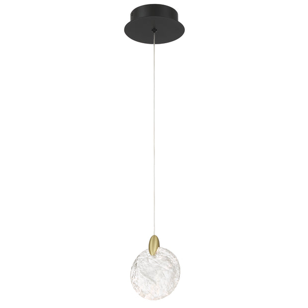 SNOWFLAKE luminaire suspendu verre glacier , doré et noir AC12150BB