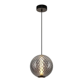 CELESTE Luminaire suspendu verre blanc ou fumé 12