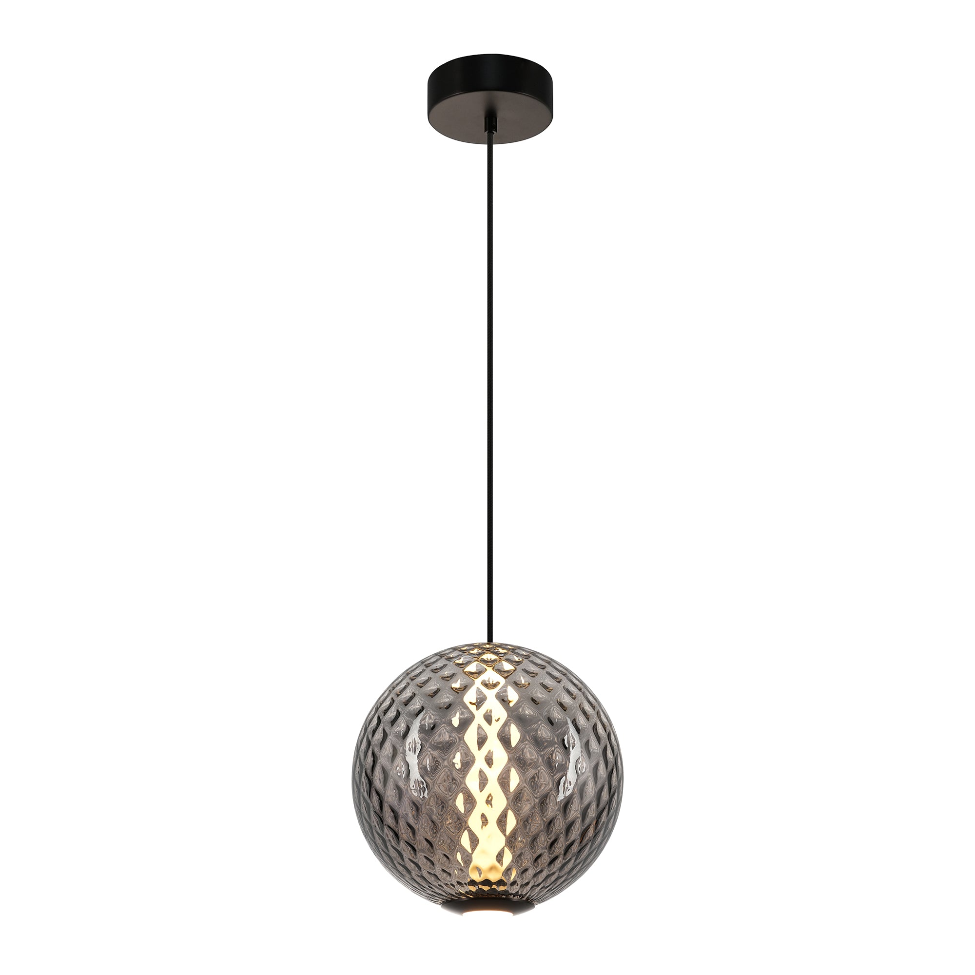 CELESTE Luminaire suspendu verre blanc ou fumé 12