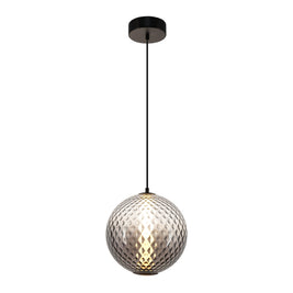 CELESTE Luminaire suspendu verre blanc ou fumé 12