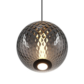 CELESTE Luminaire suspendu verre blanc ou fumé 12