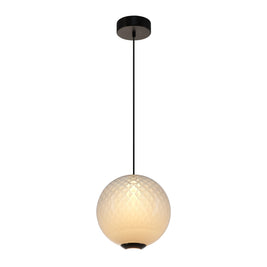 CELESTE Luminaire suspendu verre blanc ou fumé 12