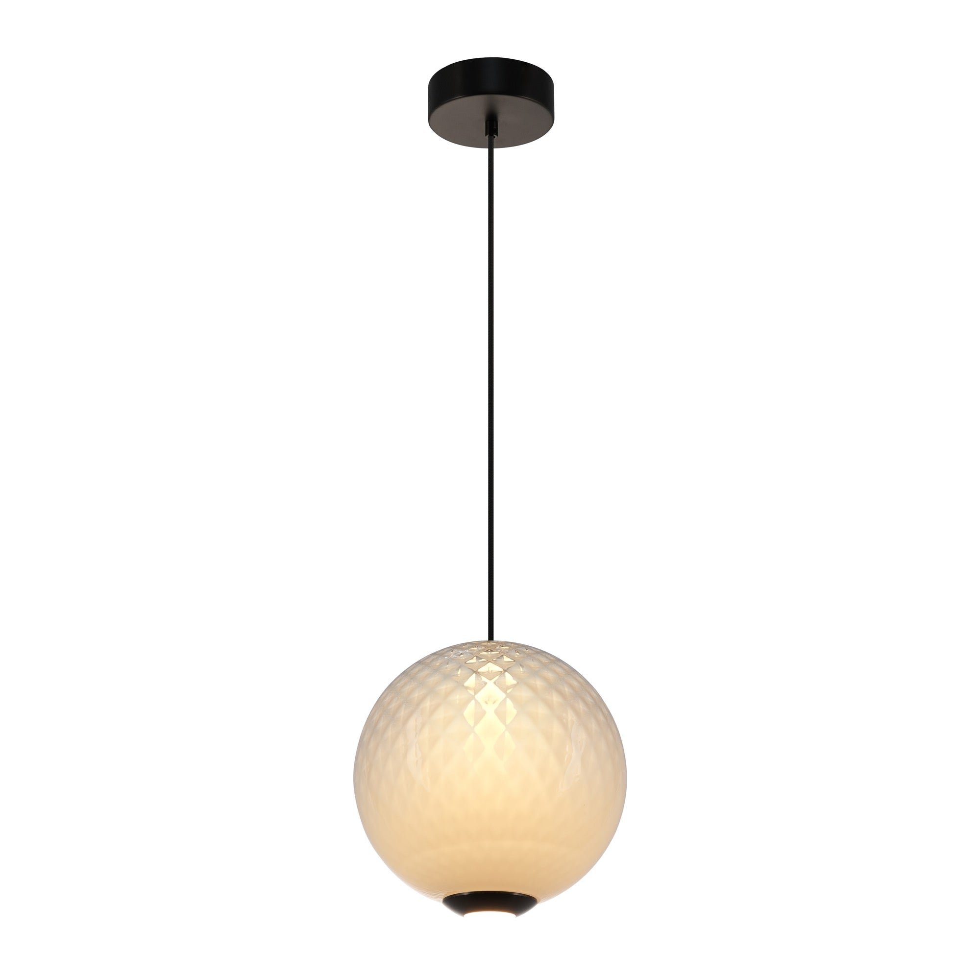 CELESTE Luminaire suspendu verre blanc ou fumé 12