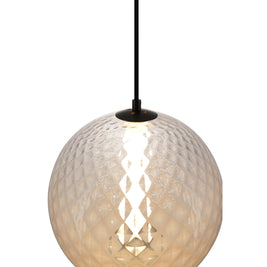 CELESTE Luminaire suspendu verre blanc ou fumé 12