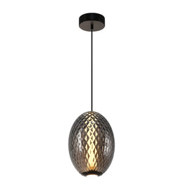 CELESTE Luminaire suspendu verre blanc ou fumé 10