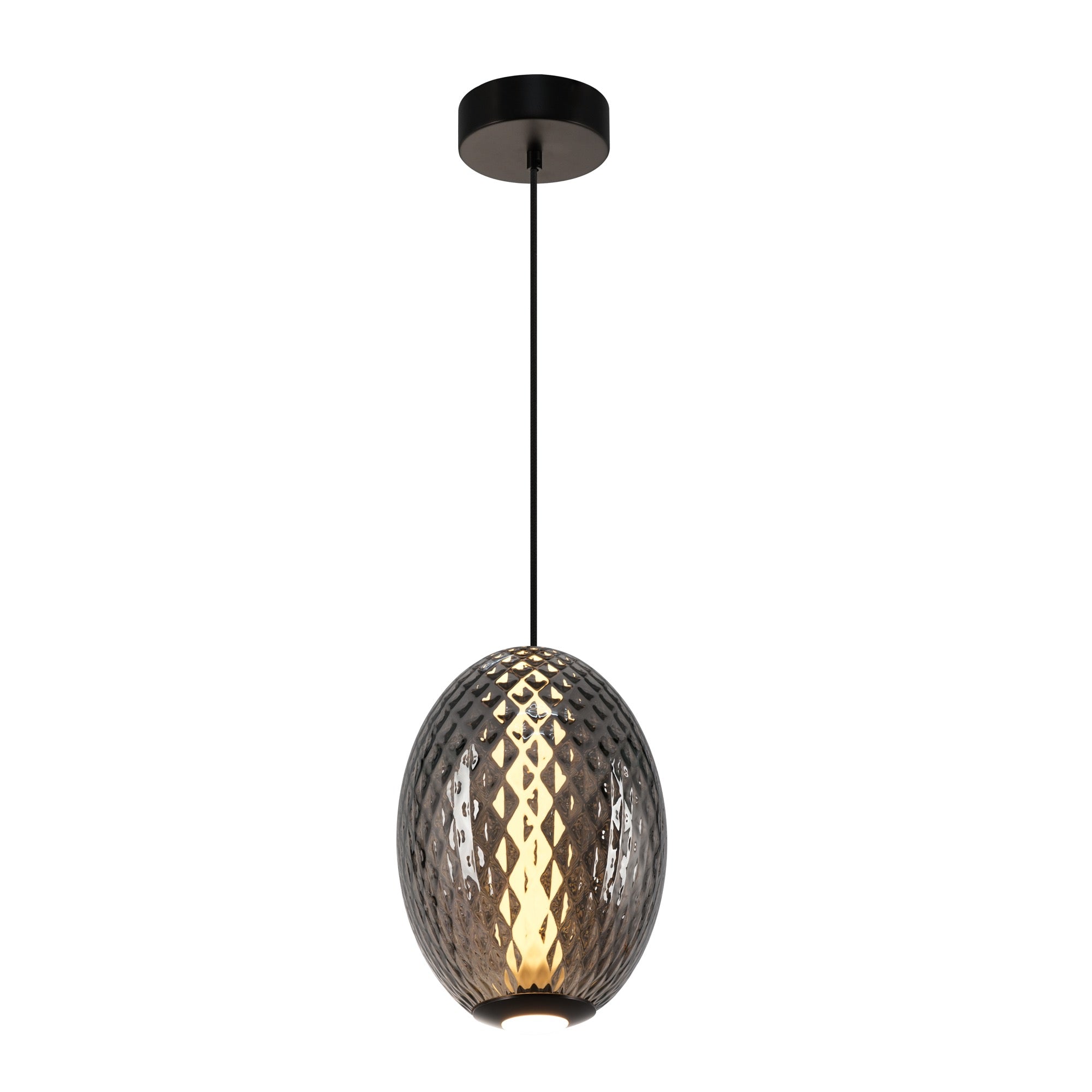 CELESTE Luminaire suspendu verre blanc ou fumé 10