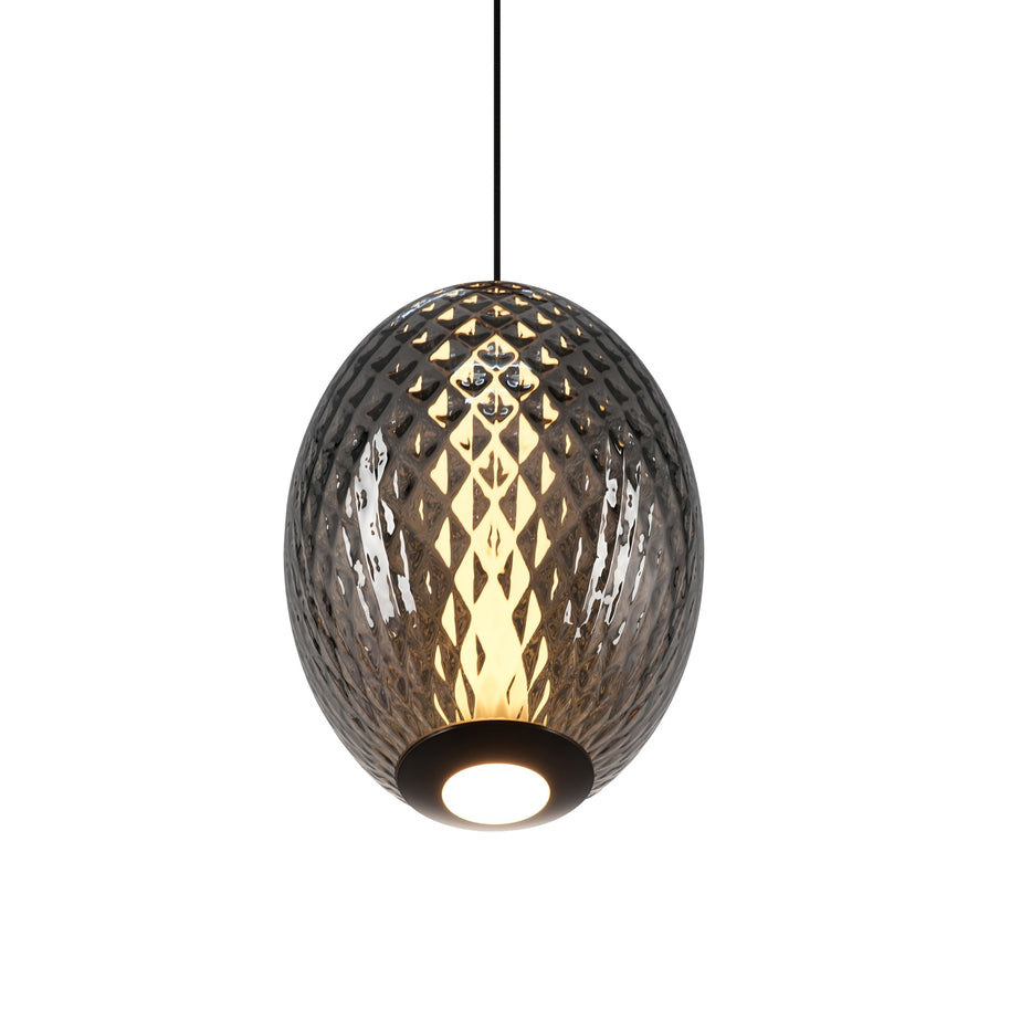 CELESTE Luminaire suspendu verre blanc ou fumé 10