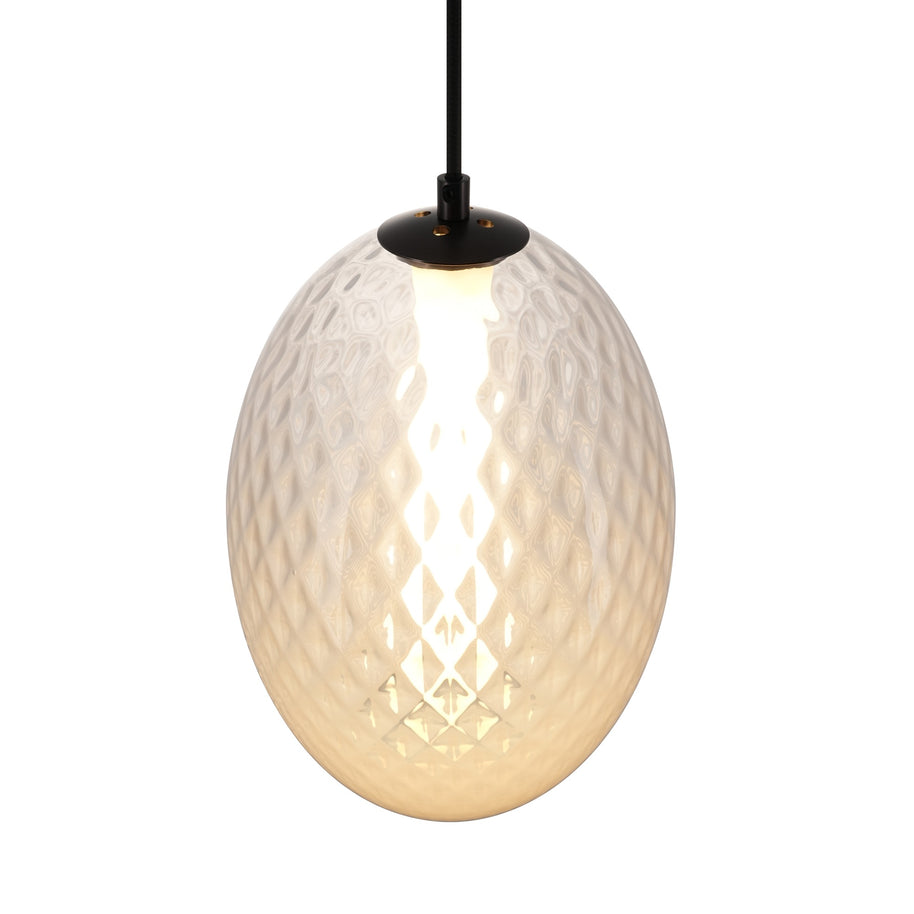 CELESTE Luminaire suspendu verre blanc ou fumé 10