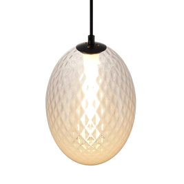 CELESTE Luminaire suspendu verre blanc ou fumé 10
