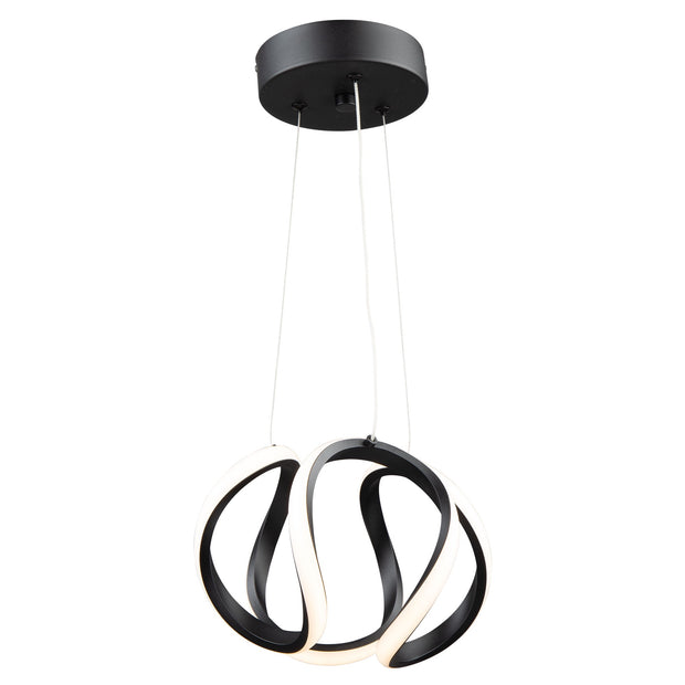 MIRA luminaire suspendu rond noir, del intégré | Luminaire Plus.ca