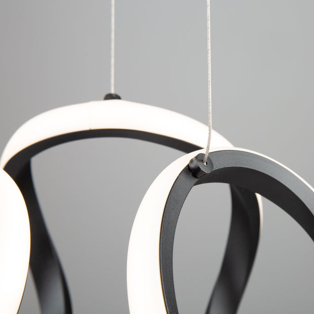 MIRA luminaire suspendu rond noir, del intégré | Luminaire Plus.ca