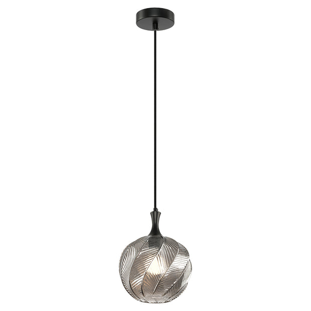 EESHA luminaire suspendu 9"D verre fumé C30902MBSM