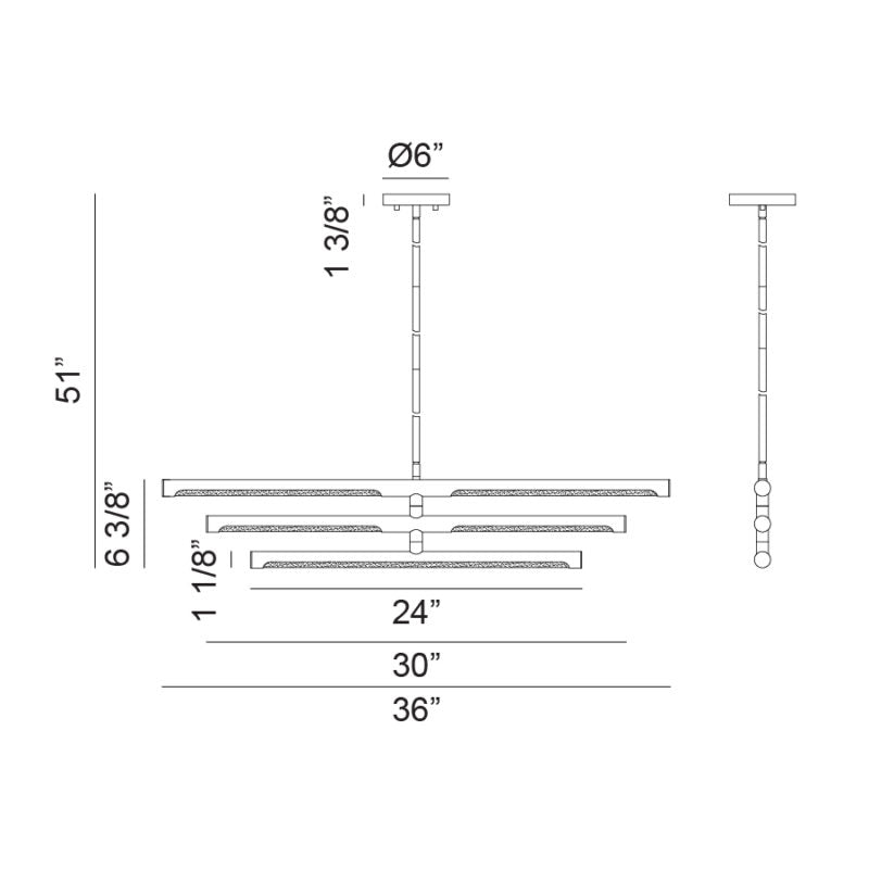 NOVELLE luminaire suspendu linéaire 36" | Luminaire Plus.ca
