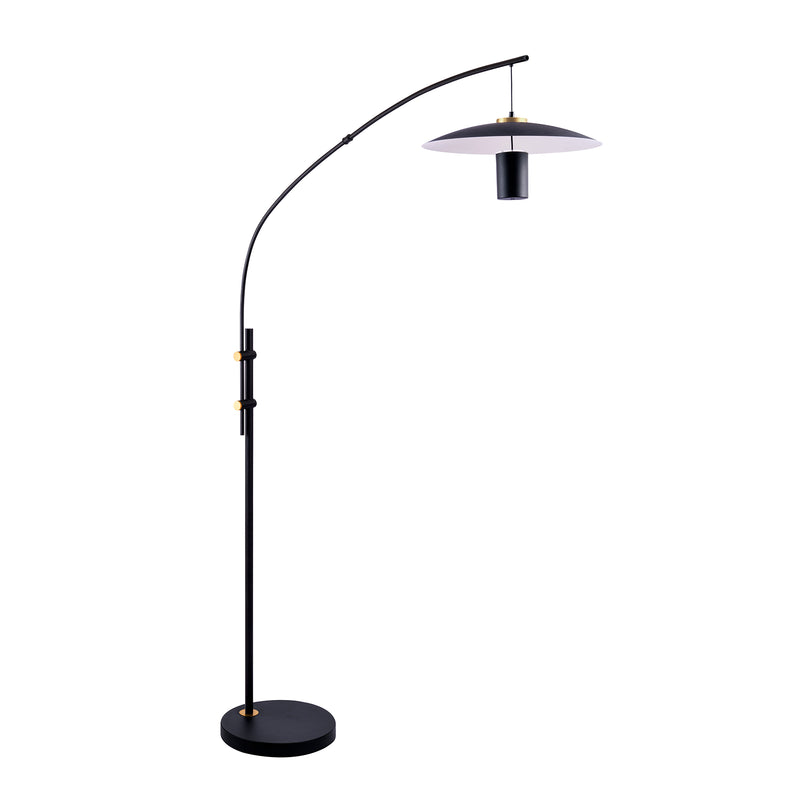 SLEY lampe de plancher del intégré FL6601BLK-BRS | Luminaire Plus.ca